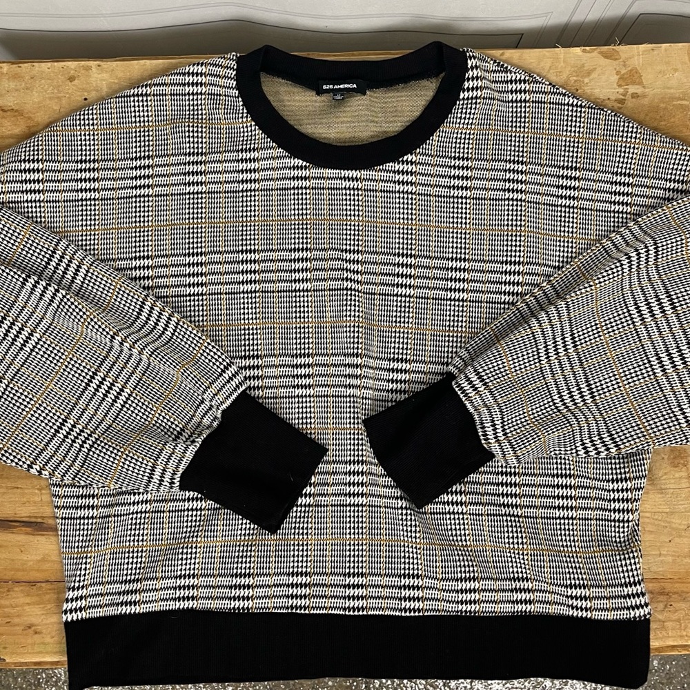525 America Plaid Glen Plaid Pullover Crew Neck - Women's Size Medium